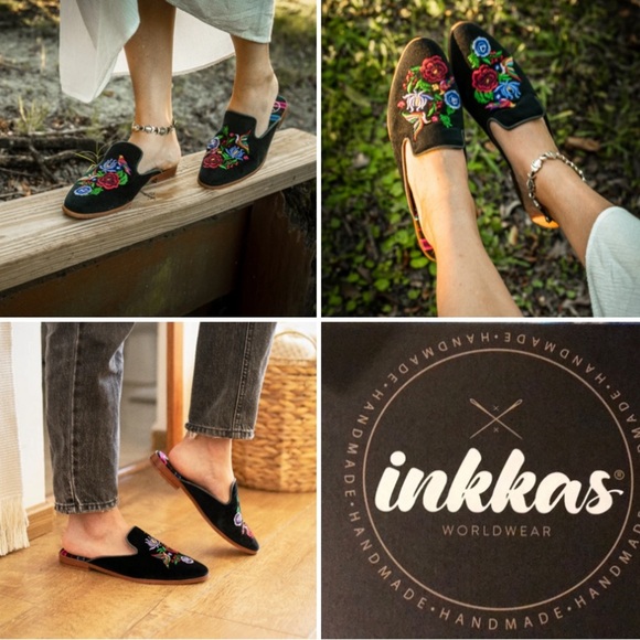 INKKAS WORLDWEAR Frida Global Footwear  Slip on Slides Mules Size 8 - Picture 1 of 13